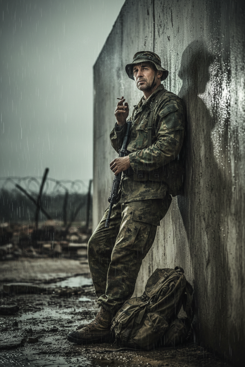 soldier smoking