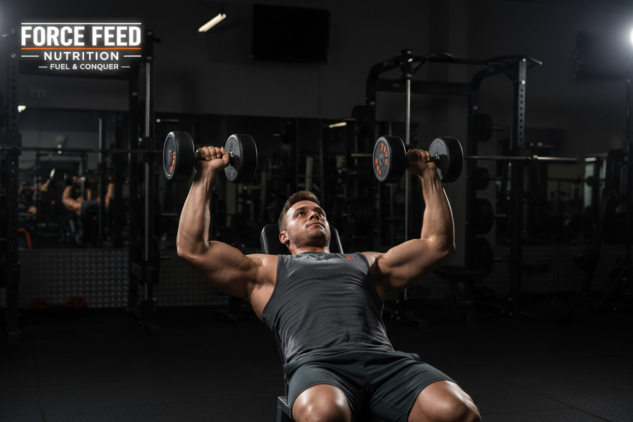 man doing incline dumbbell presses