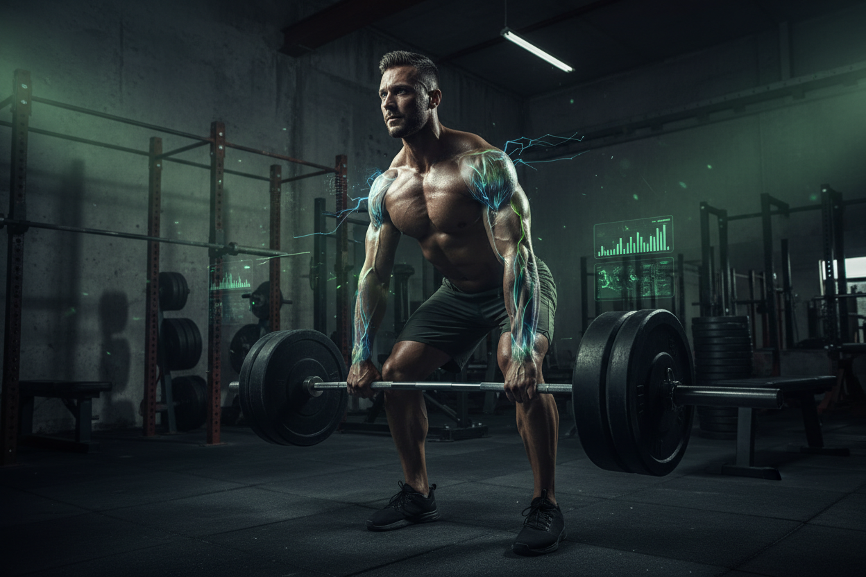 man in a gym performing deadlifts