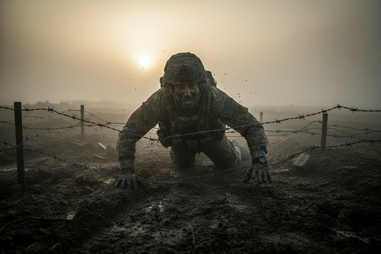 soldiers doing push ups