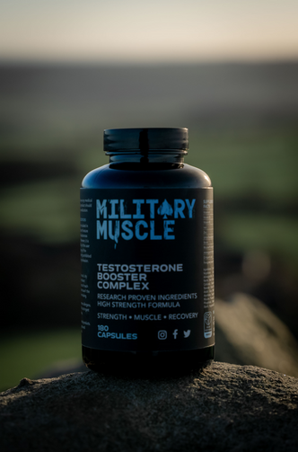 bottle of military muscle testosterone booster