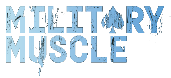 military muscle logo and typeface 