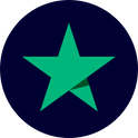 Trustpilot Green star in a blue circle